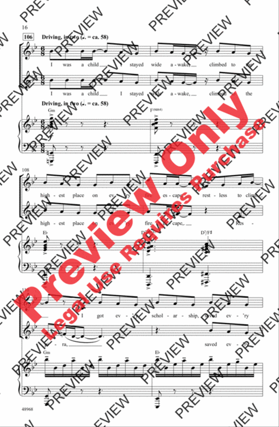 In the Heights (Choral Highlights) 2-Part scores gallery preview page 16
