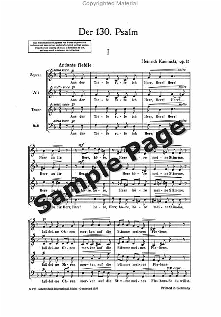 Psalm 130 4-Part scores gallery preview page 4