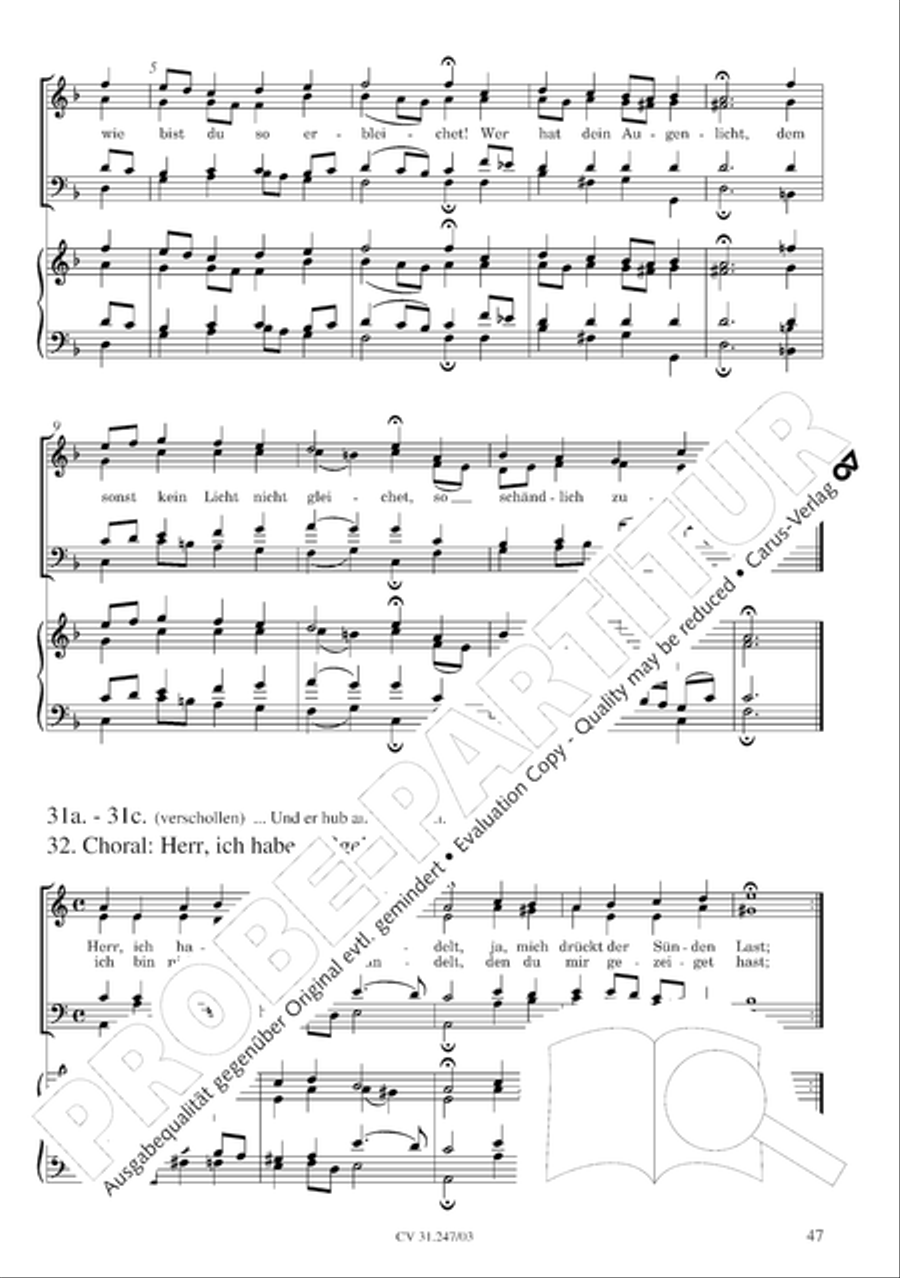 St. Mark Passion (Markus-Passion) 4-Part scores gallery preview page 48