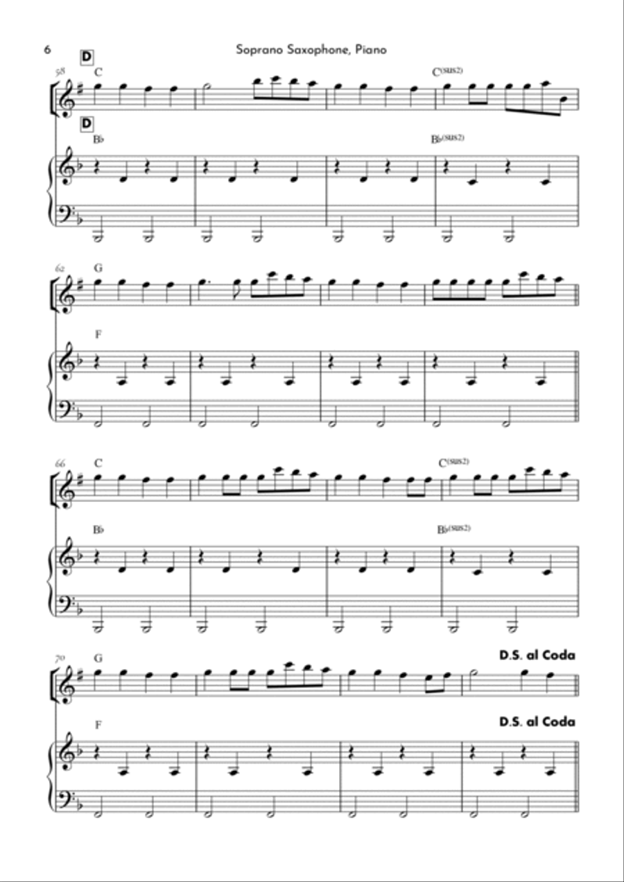 Calm Down Soprano Saxophone scores gallery preview page 6