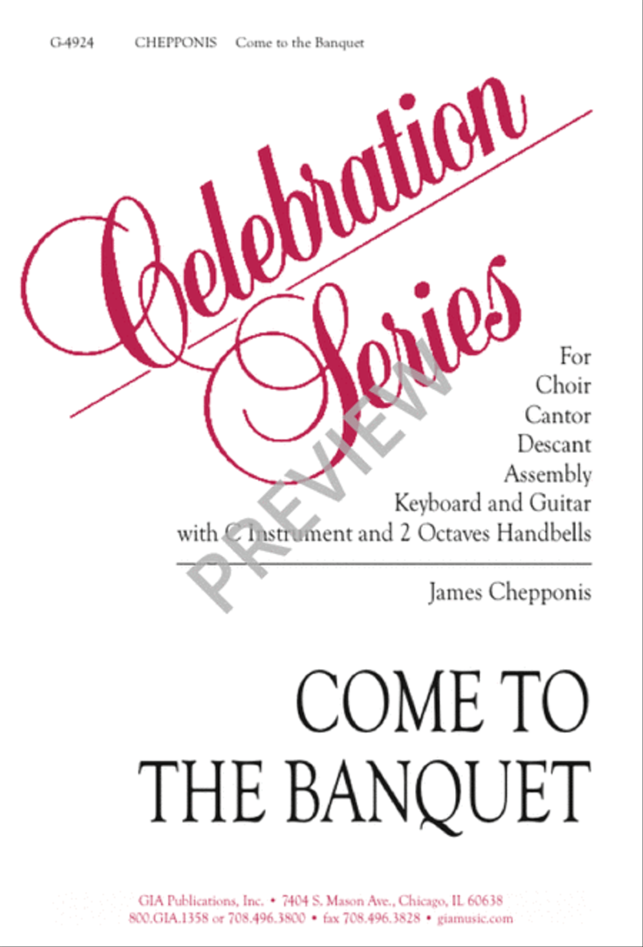 Come to the Banquet Unison Choir scores gallery preview page 1