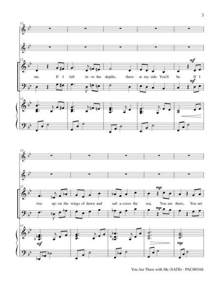 You Are There with Me - SATB choir, piano, opt. flute, opt. handbells image number null