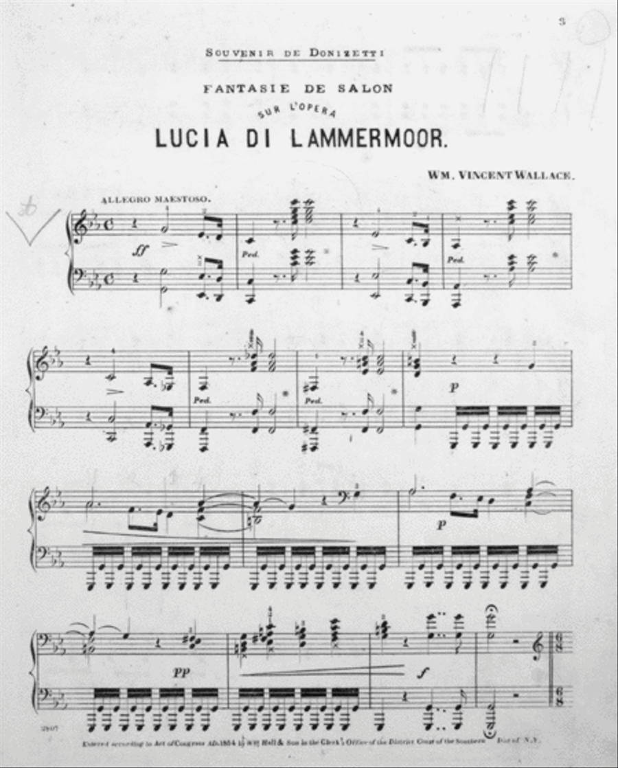 Souvenir De L'Opera. Souvenir De Donizetti. Fantasie De Salon. Sur L'Opera Lucia Di Lammermoor Piano Solo scores gallery preview page 2