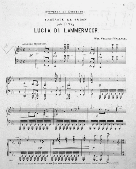 Souvenir De L'Opera. Souvenir De Donizetti. Fantasie De Salon. Sur L'Opera Lucia Di Lammermoor