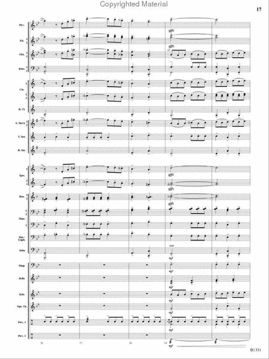 March Jubiloso Concert Band scores gallery preview page 16