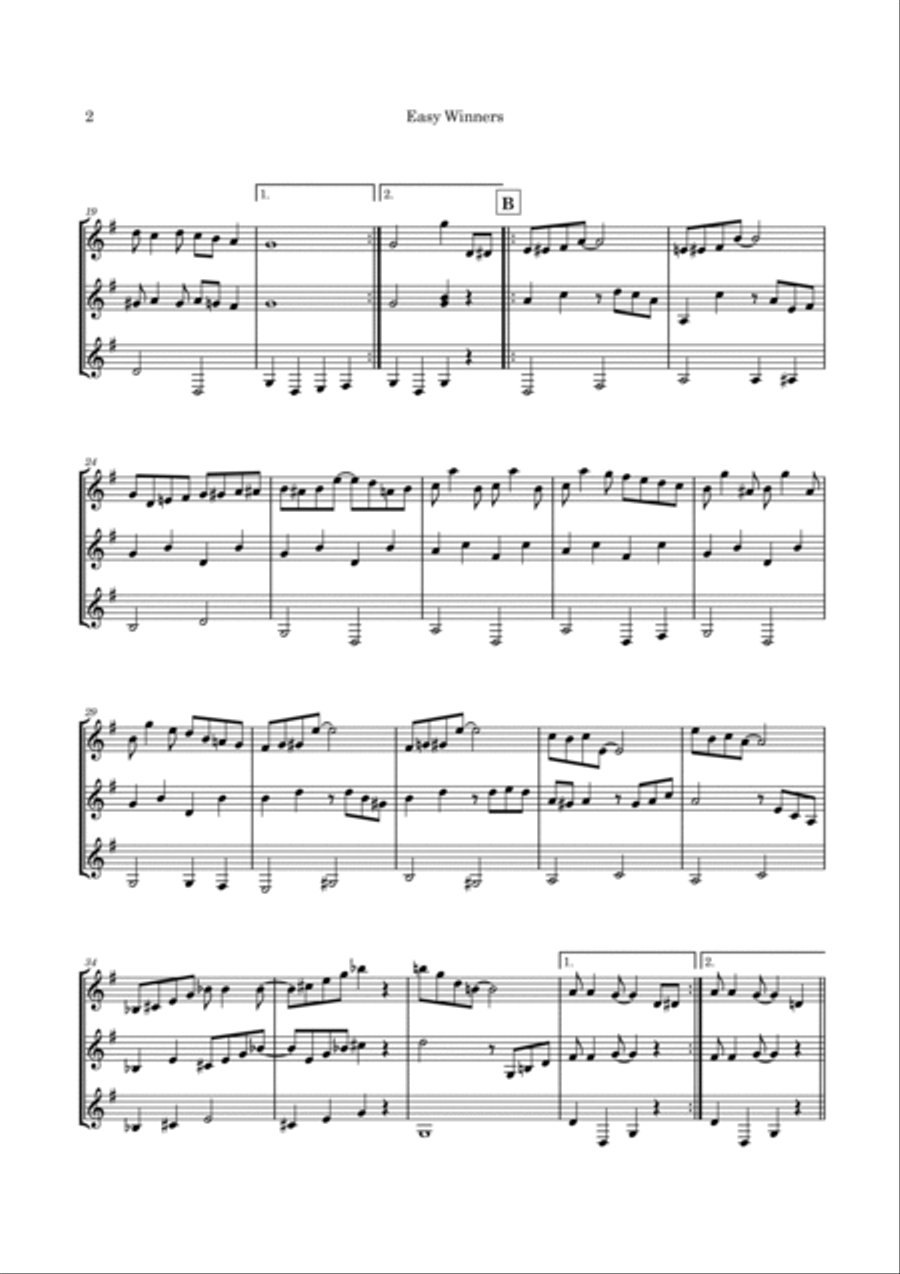 The Easy Winners (Scott Joplin) - for 3 guitars or large ensemble Large Ensemble scores gallery preview page 5