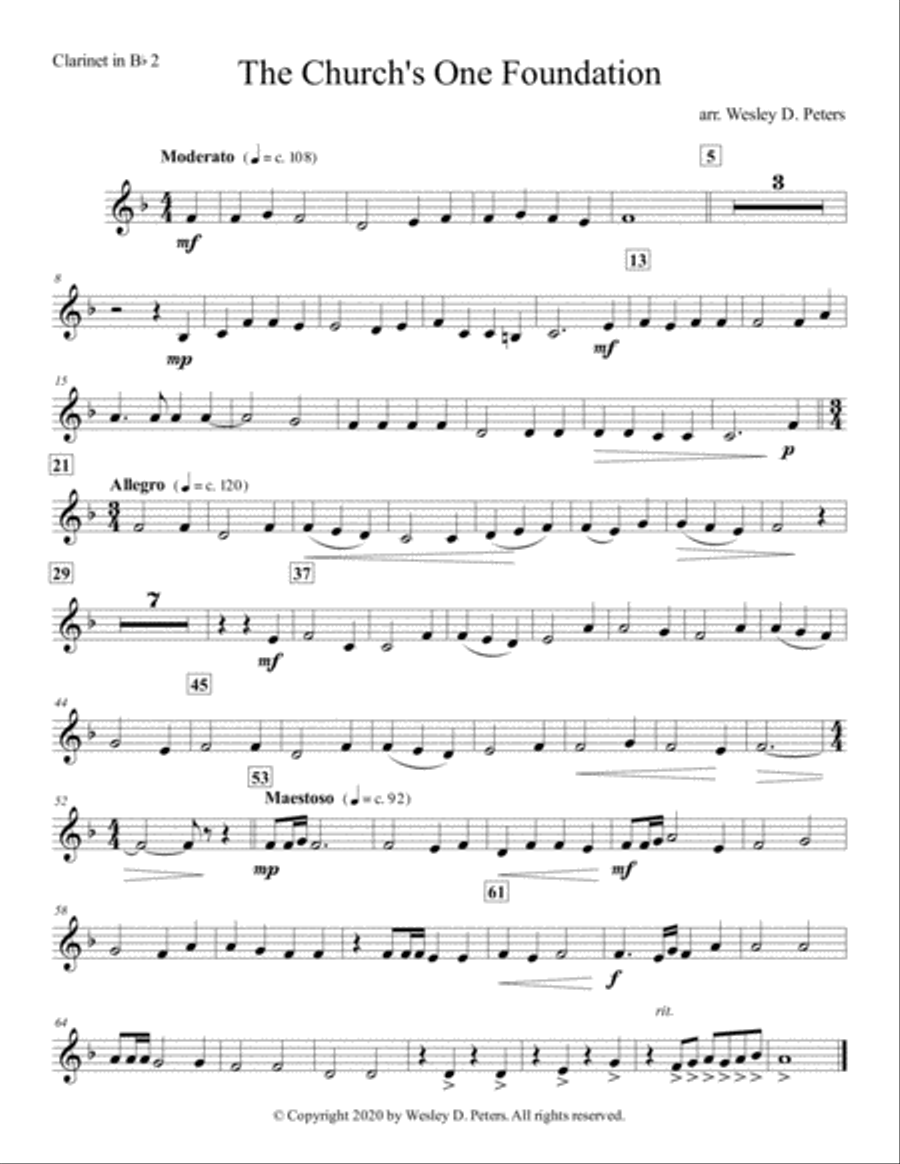 The Church's One Foundation (Clarinet Quartet) Clarinet Quartet scores gallery preview page 3