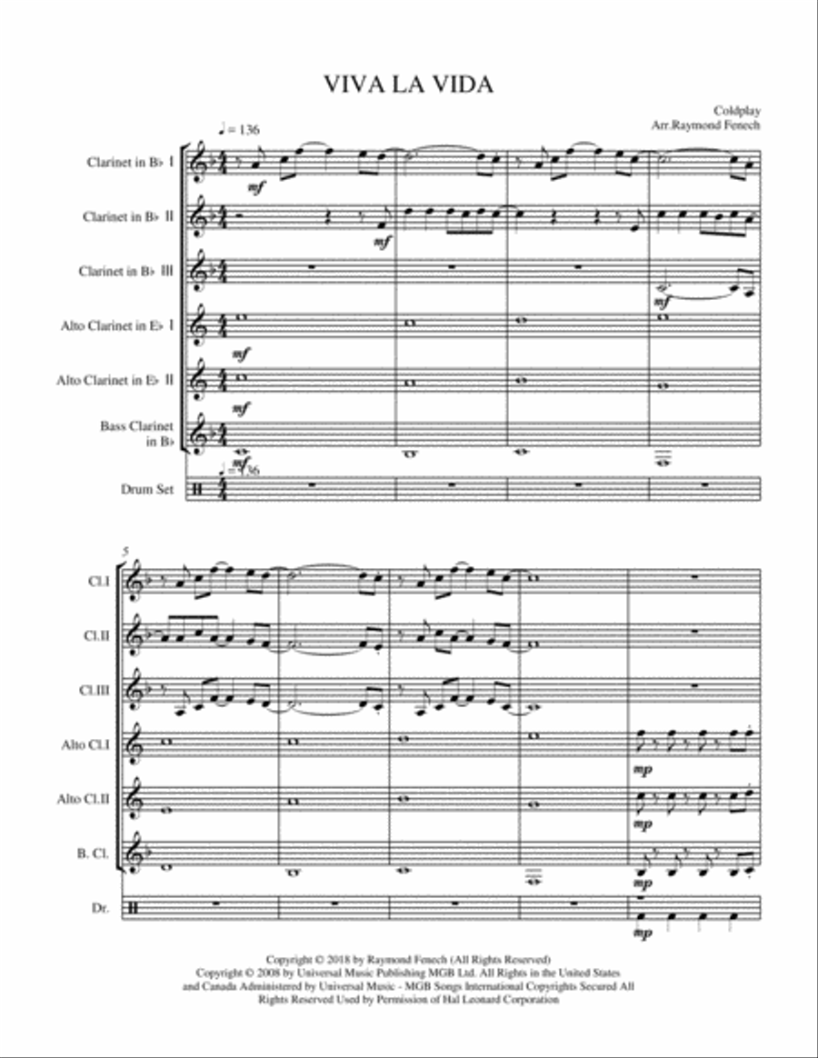 Viva La Vida Small Ensemble scores gallery preview page 4