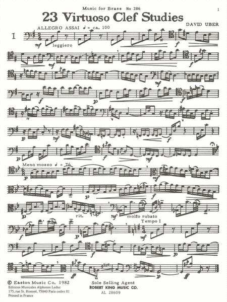 23 Virtuoso Clef Studies, For Trombone, Baritone, Euphonium Or Tenor Tuba