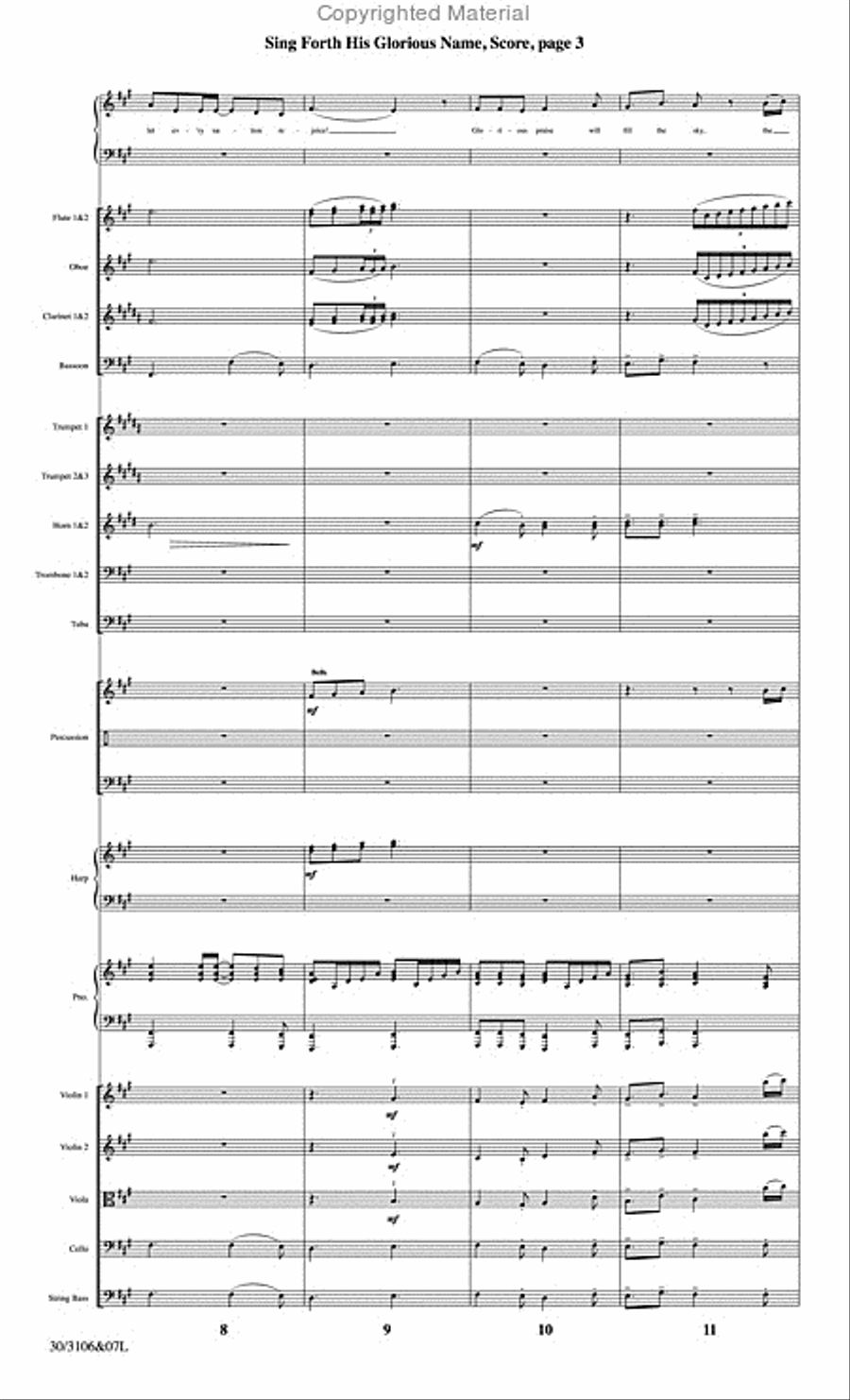 Sing Forth His Glorious Name - Orchestral Score and Parts Choir scores gallery preview page 4