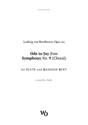 Book cover for Ode to Joy by Beethoven for Flute and Bassoon