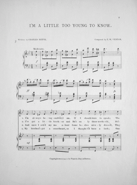 I'm a Little Too Young To Know. Song