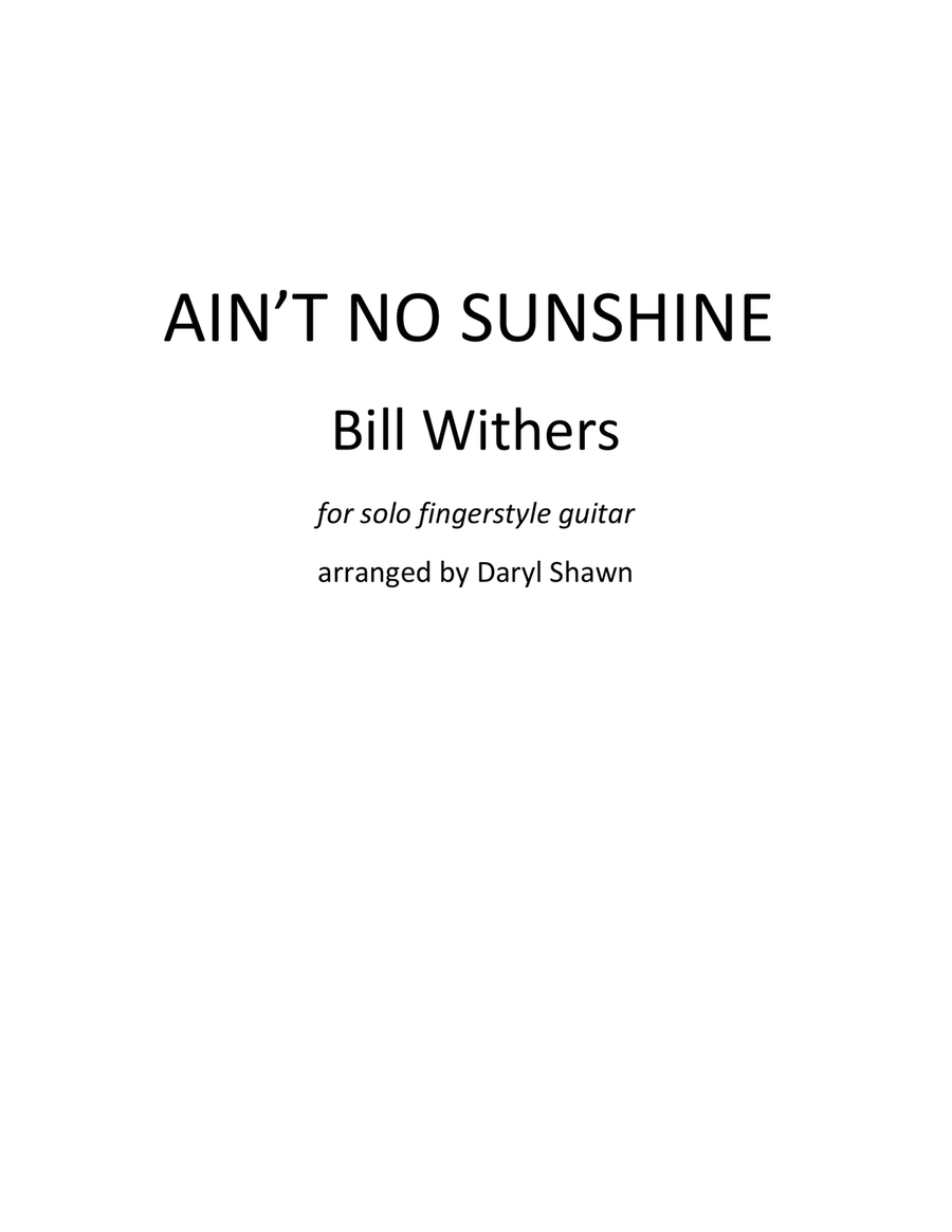 Ain't No Sunshine Acoustic Guitar scores gallery preview page 1