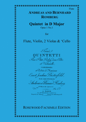 Book cover for Quintet in D Major, Op 1, No. 1
