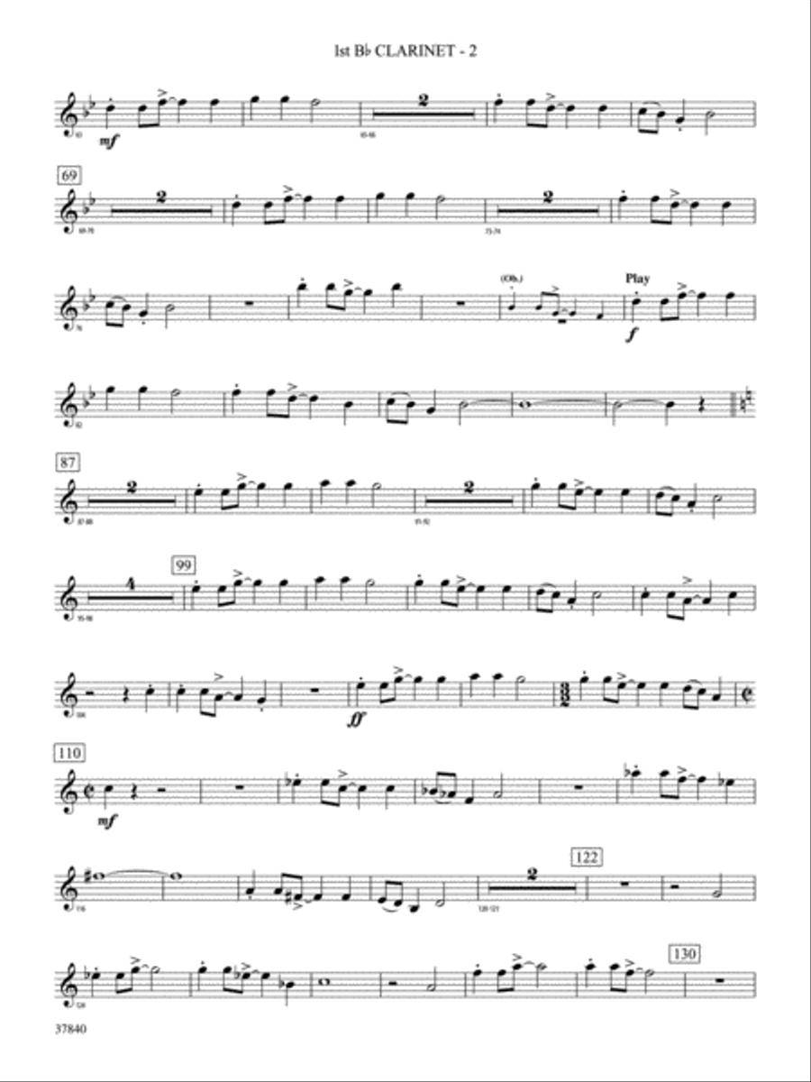 African Dreams: 1st B-flat Clarinet Concert Band scores gallery preview page 2