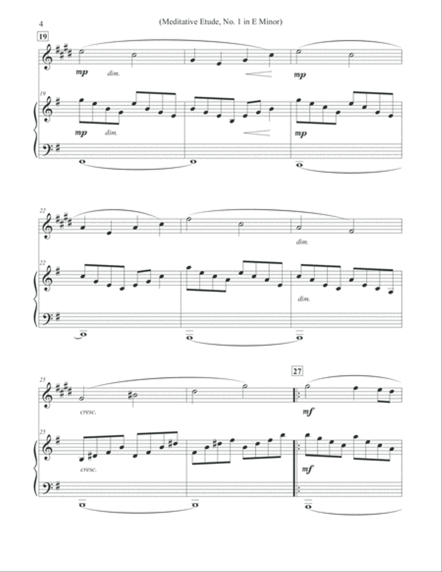 Meditative Etude, No. 1 in E Minor - Alto Sax & Piano Alto Saxophone scores gallery preview page 4