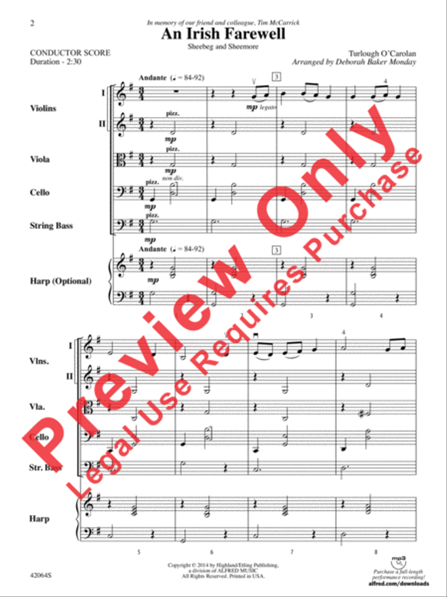 An Irish Farewell String Orchestra scores gallery preview page 3