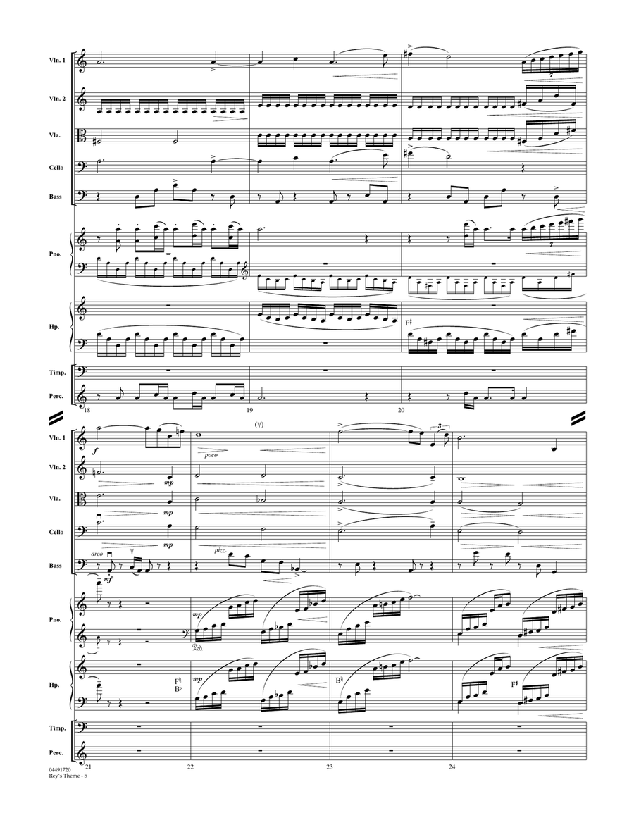 Rey's Theme - Conductor Score (Full Score) Orchestra scores gallery preview page 4
