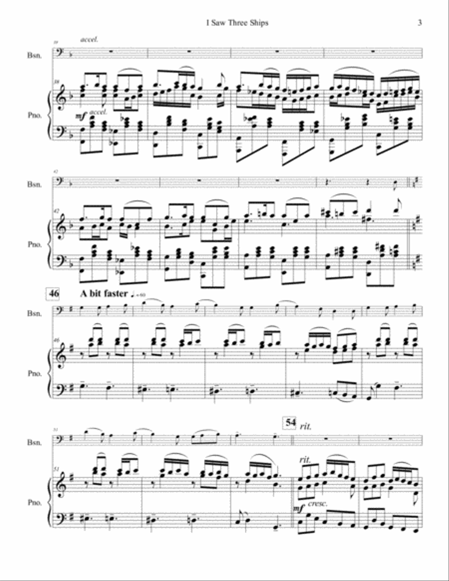 I Saw Three Ships for Solo Bassoon Bassoon Solo scores gallery preview page 4