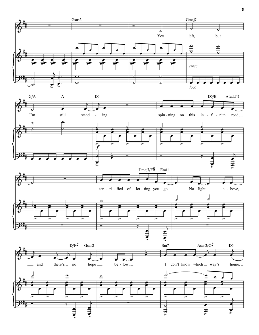 Home (from Beetlejuice The Musical) Piano, Vocal scores gallery preview page 5