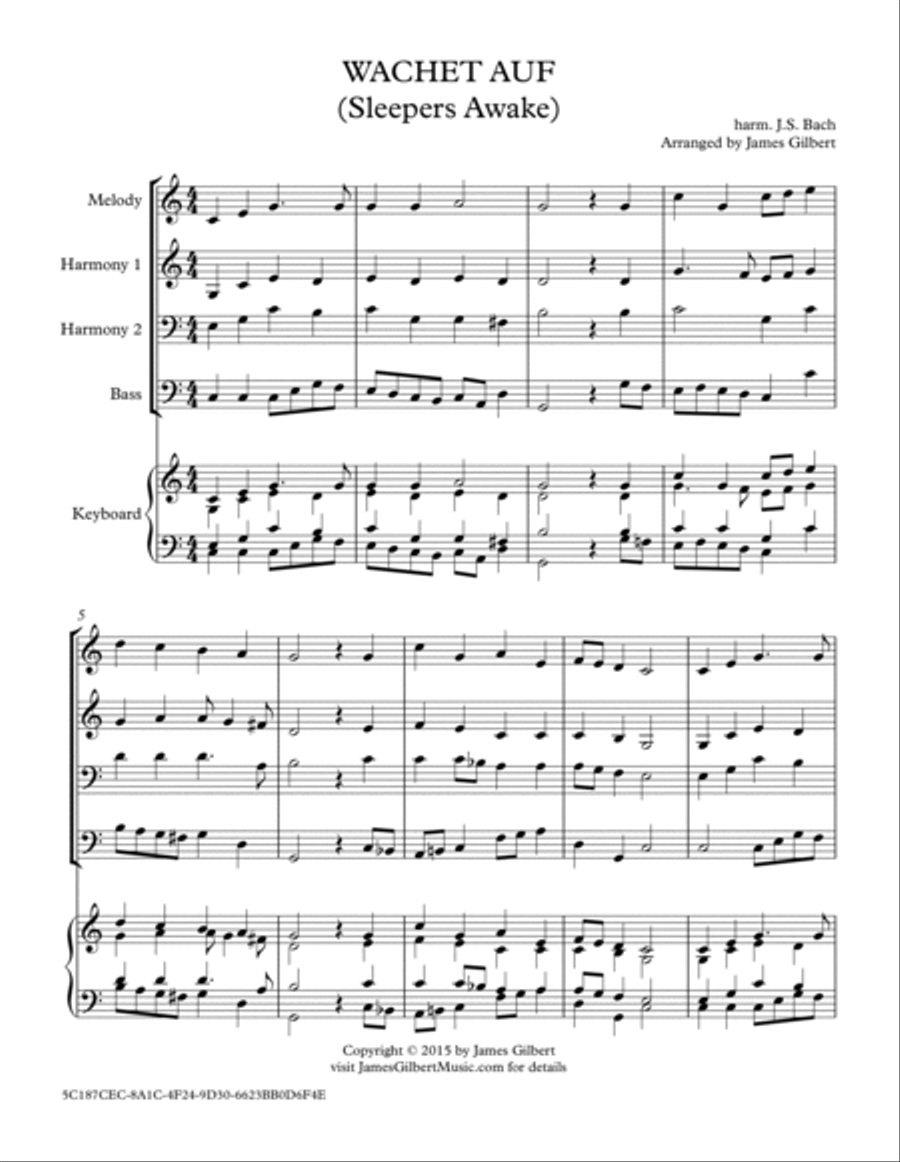 WACHET AUF (Sleepers, Awake) Small Ensemble scores gallery preview page 2