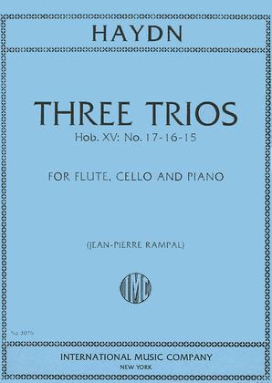 Three Trios (F,D,G) For Flute, Cello & Piano