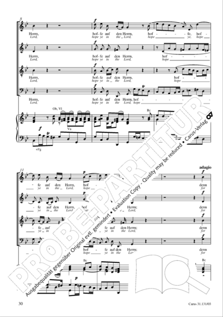 Form the deep, Lord, cried I, Lord, to Thee (Aus der Tiefe rufe ich, Herr, zu dir) 4-Part scores gallery preview page 31