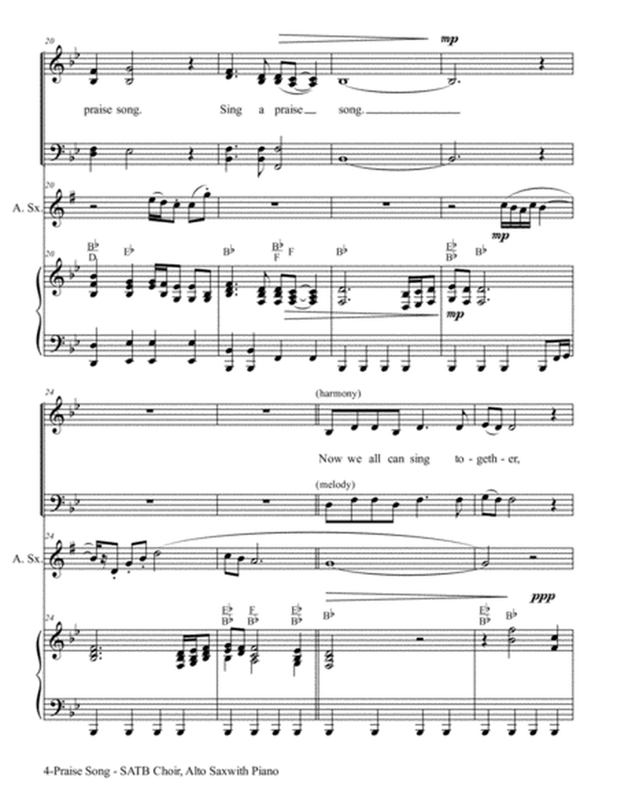 PRAISE SONG (SATB Choir, Alto Sax with Piano) image number null