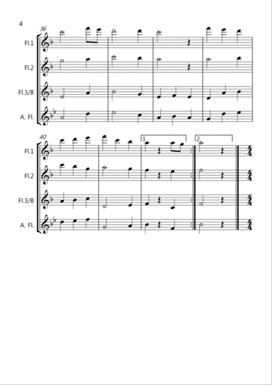 8 Easy Christmas Trios for Flute Flute Solo scores gallery preview page 4