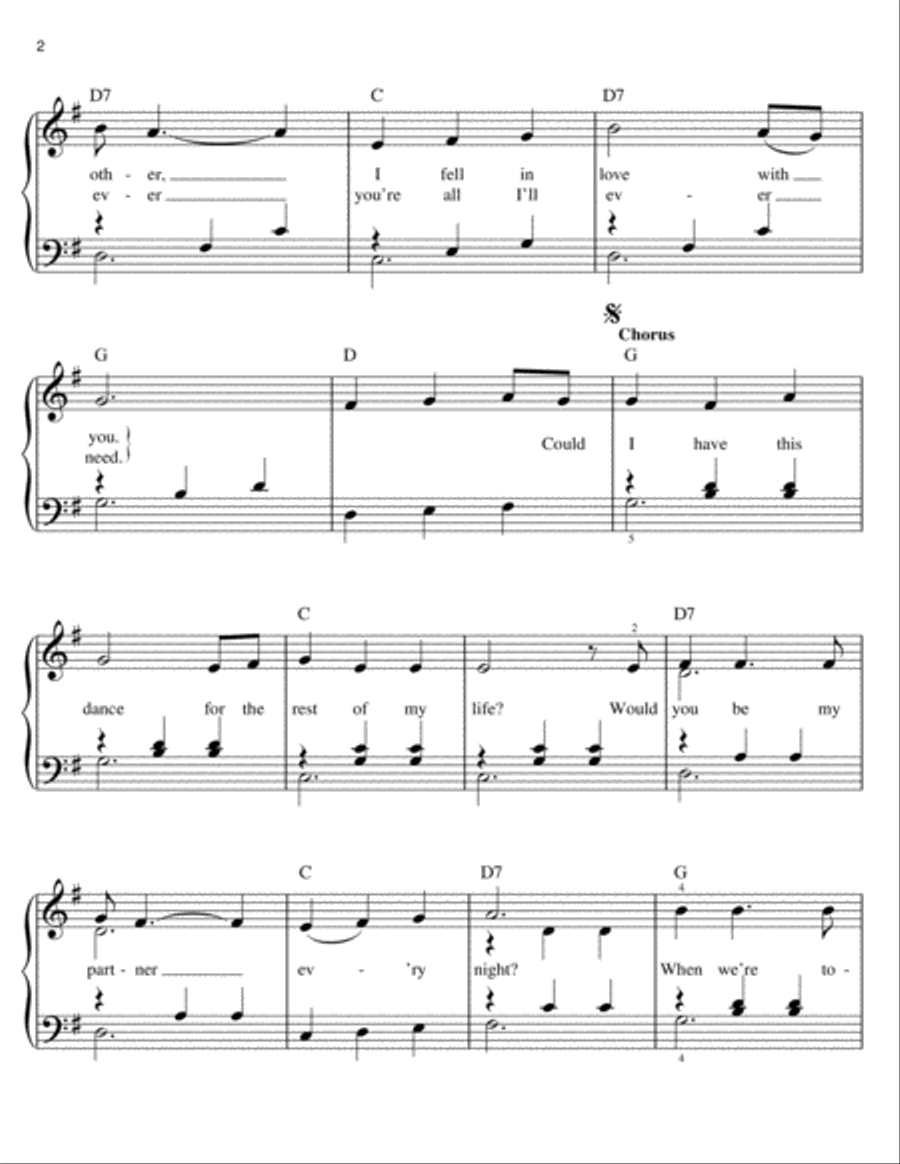 Could I Have This Dance Easy Piano scores gallery preview page 2