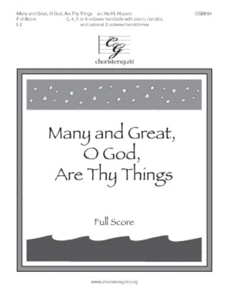 Many and Great, O God, Are Thy Things - Handbell Score image number null