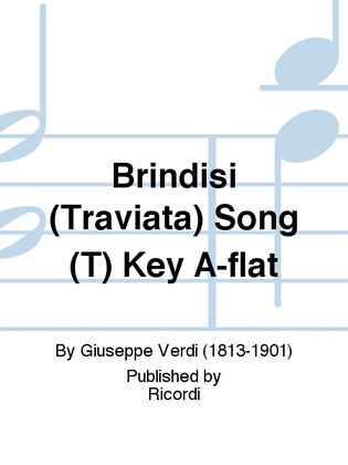Book cover for Brindisi (Traviata) Song (T) Key A-flat