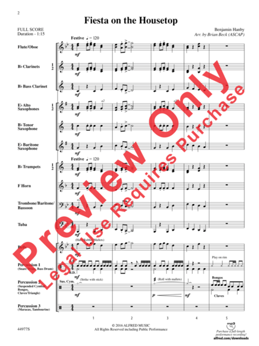 Fiesta on the Housetop Fiesta on the Housetop Concert Band scores gallery preview page 3