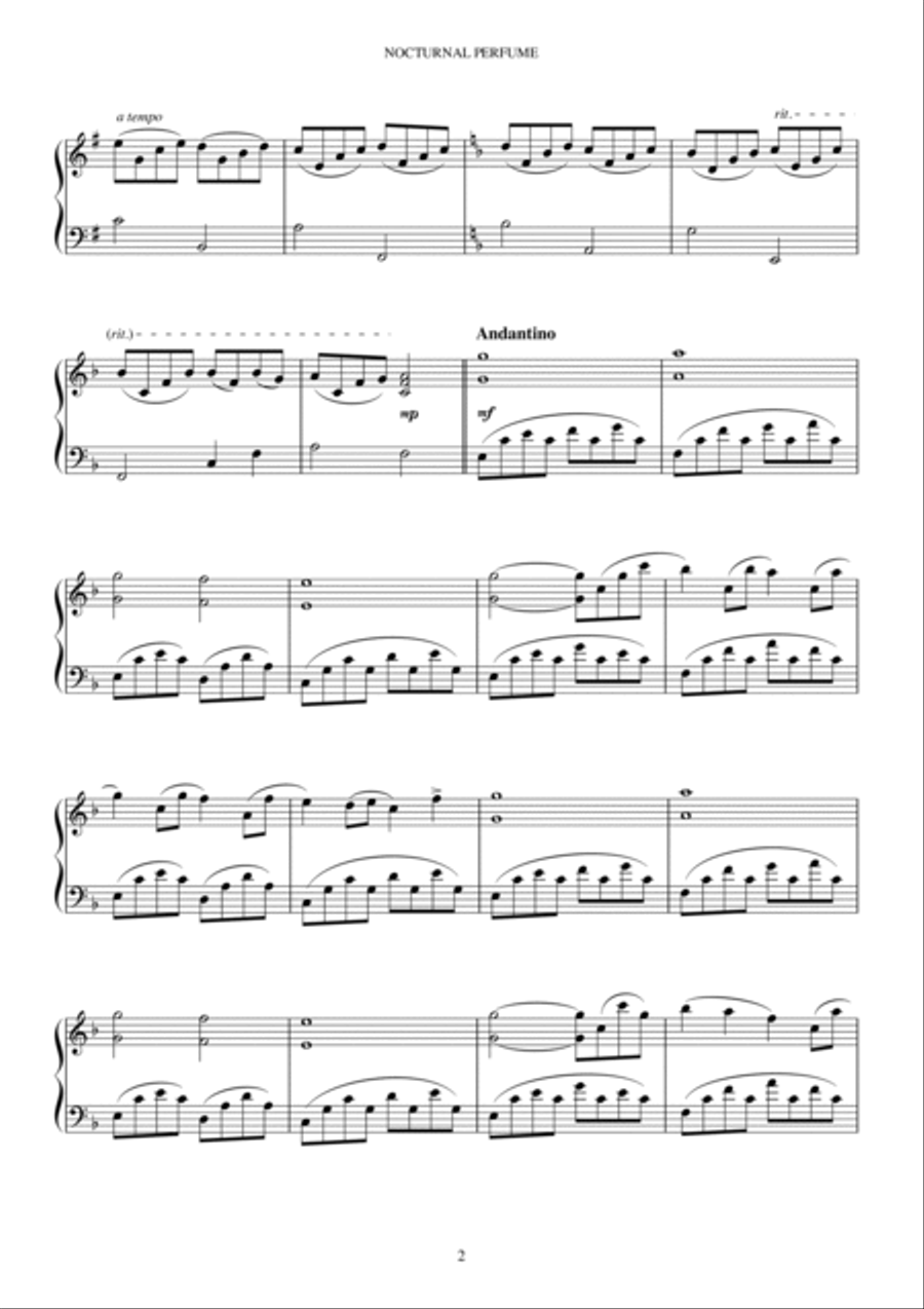 NOCTURNAL PERFUME Piano Solo scores gallery preview page 3