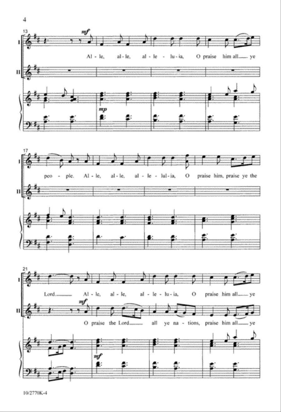 Praise Ye the Lord 2-Part scores gallery preview page 4