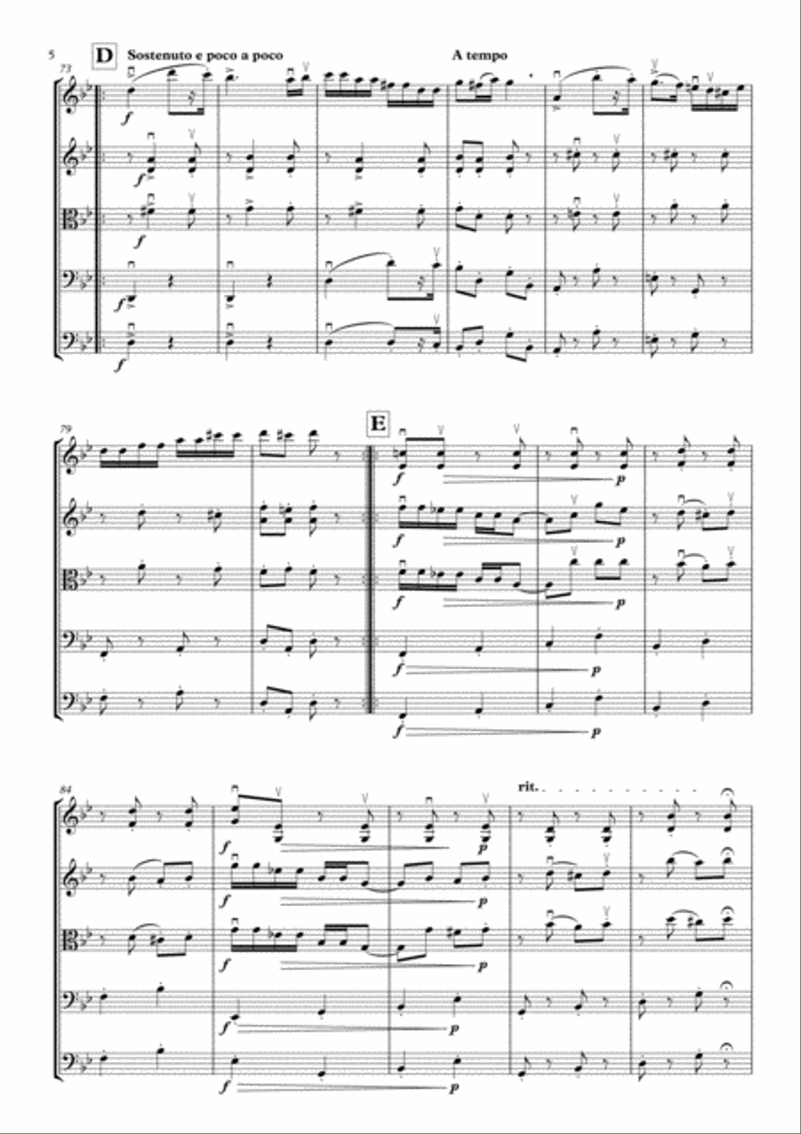 Hungarian Dance no.1, by Johannes Brahms, arranged for String Orchestra String Orchestra scores gallery preview page 6