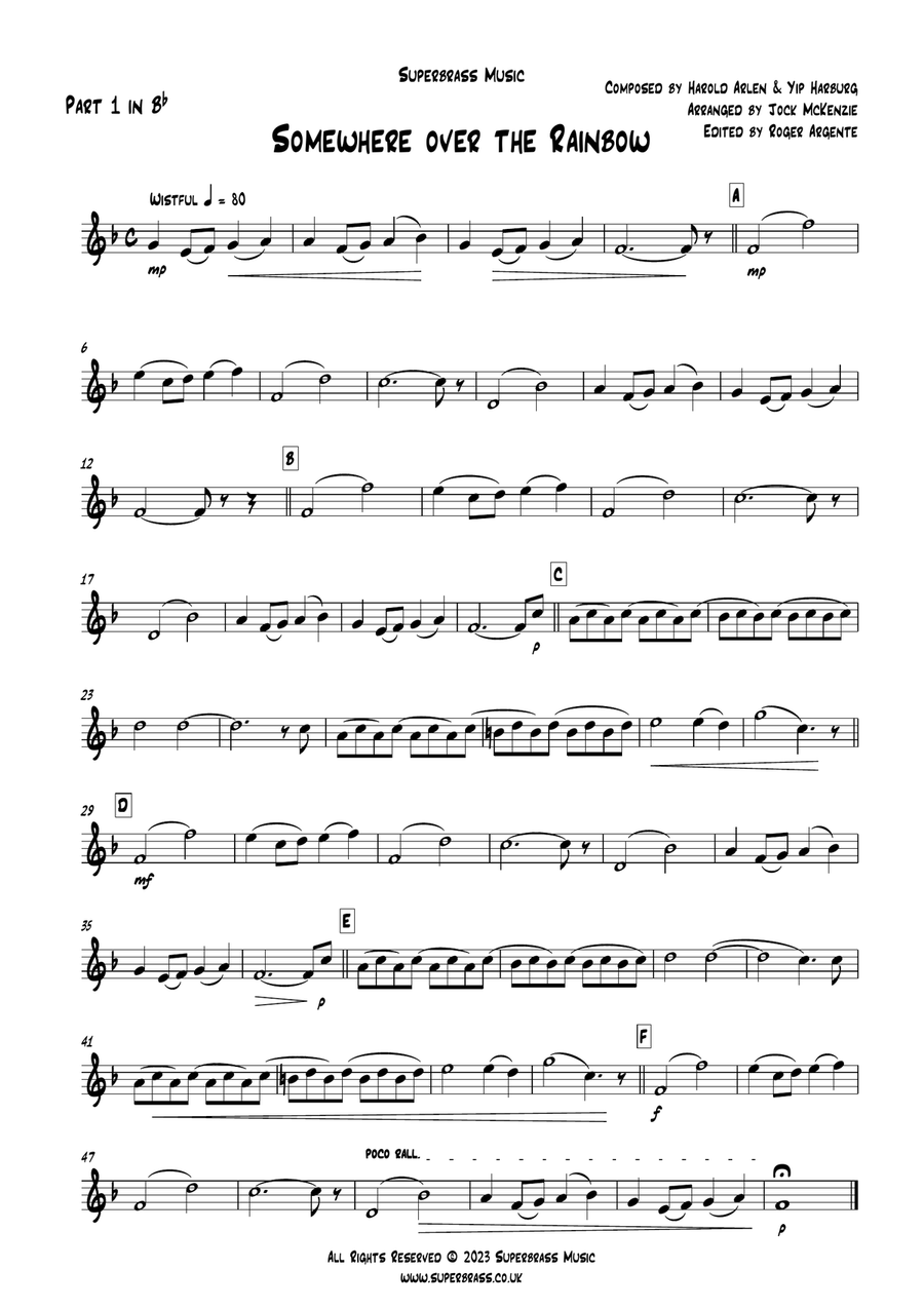 Over The Rainbow Brass Quartet scores gallery preview page 5