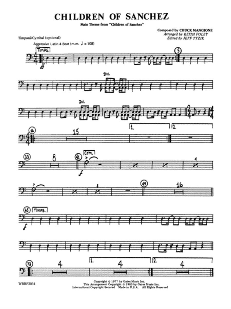 Children of Sanchez: Timpani Jazz Ensemble scores gallery preview page 1