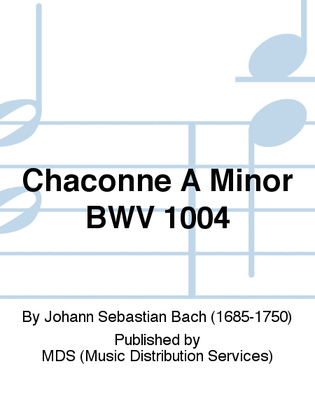 Book cover for Chaconne A Minor BWV 1004