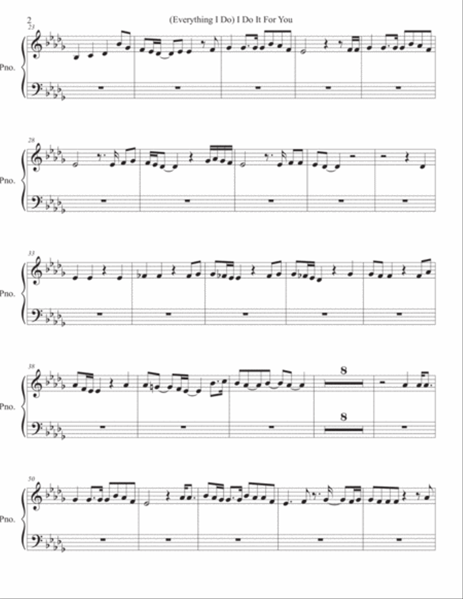 (Everything I Do) I Do It For You Easy Piano scores gallery preview page 2