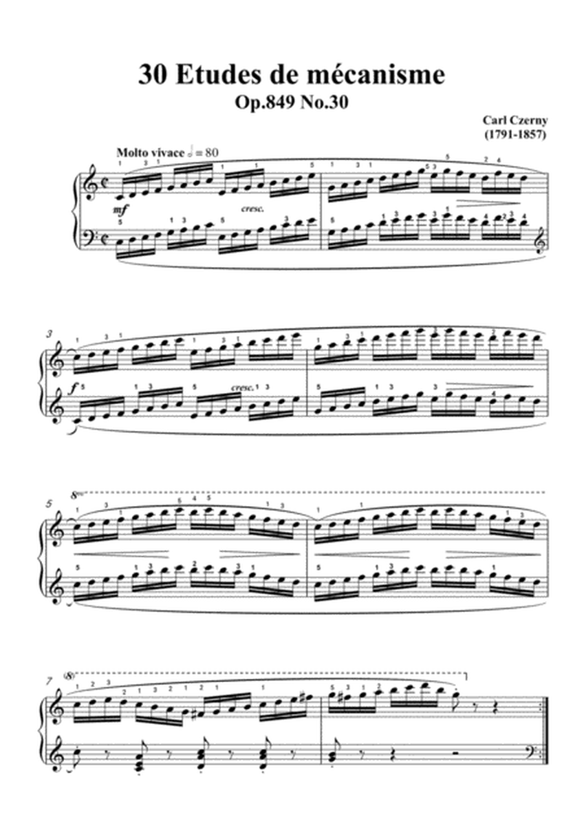 Czerny-30 Etudes de mécanisme,Op.849 No.30,Molto vivace in C Major,for Piano image number null