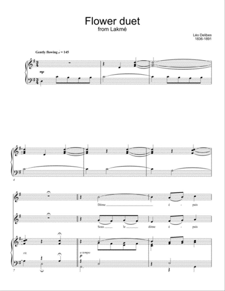 Flower duet (from Lakmé) Vocal Duet scores gallery preview page 1