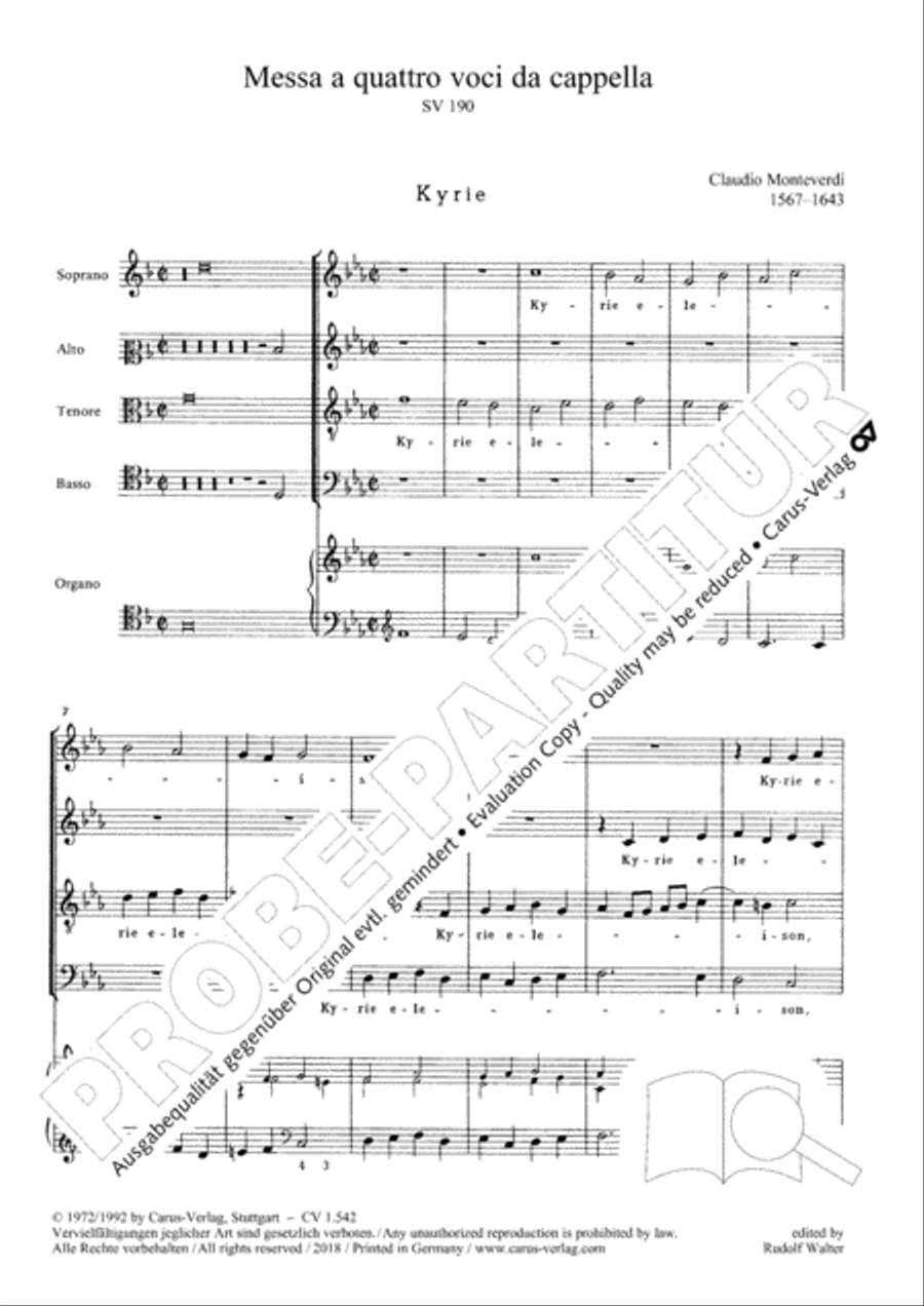 Messa a quattro voci da cappella 4-Part scores gallery preview page 4