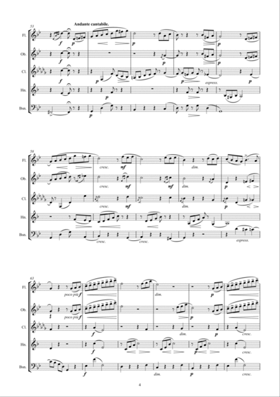 Tchaikovsky - Russian Summer (for Wind Quintet) -1.Barcarole 2.Song of the Reaper 3.Harvest Song- Woodwind Quintet scores gallery preview page 6