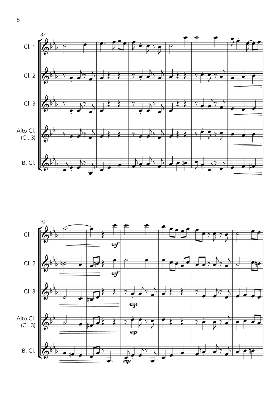The House of the Rising Sun - for Clarinet Quartet Clarinet Quartet scores gallery preview page 6