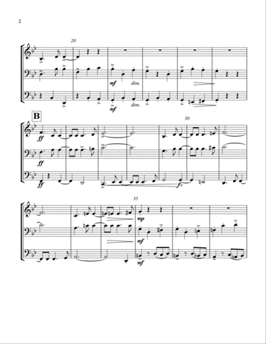 Scherzo from Terzetto Opus 74 by Antonin Dvořák Brass Ensemble scores gallery preview page 2
