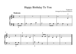 Happy Birthday To You (for easy piano solo)