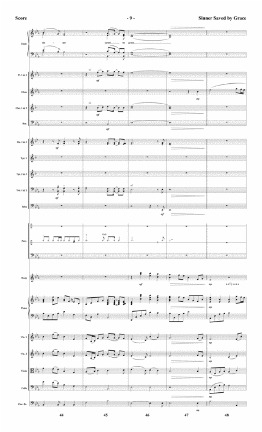Sinner Saved by Grace - Orchestral Score and Parts Choir scores gallery preview page 11