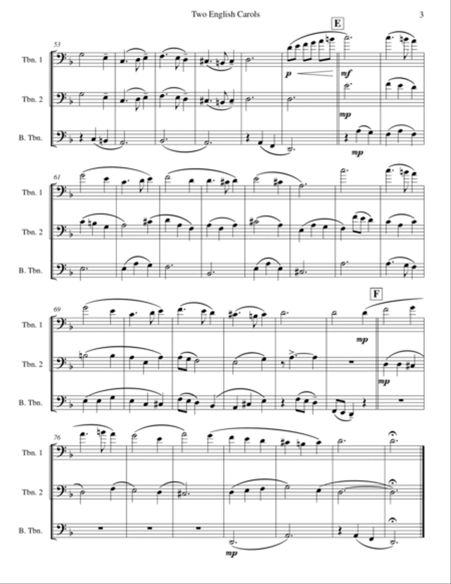 Two English Carols (Coventry Carol; What Child Is This?) - Low Brass Trio Brass Trio scores gallery preview page 3