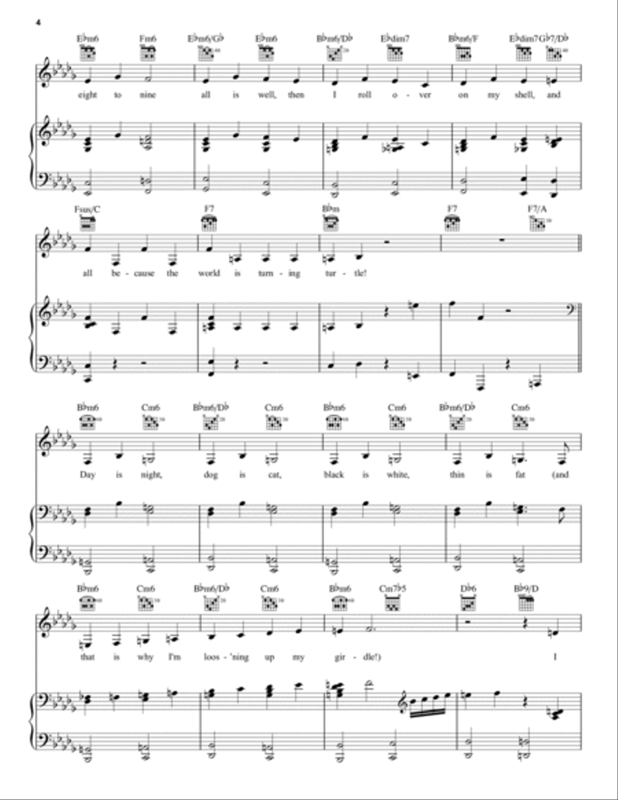Turning Turtle (from Mary Poppins Returns) Piano, Vocal, Guitar scores gallery preview page 4